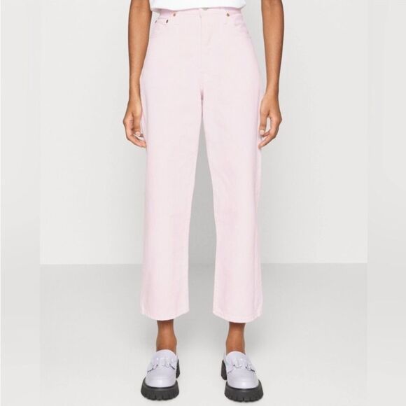 NWT Levi's Premium Jeans Size 32 x 27 Pink Ribcage Straight Ankle Tie Dye‎ - Picture 1 of 14